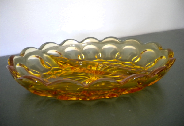 Honey Amber Fairfield Divided Relish Dish